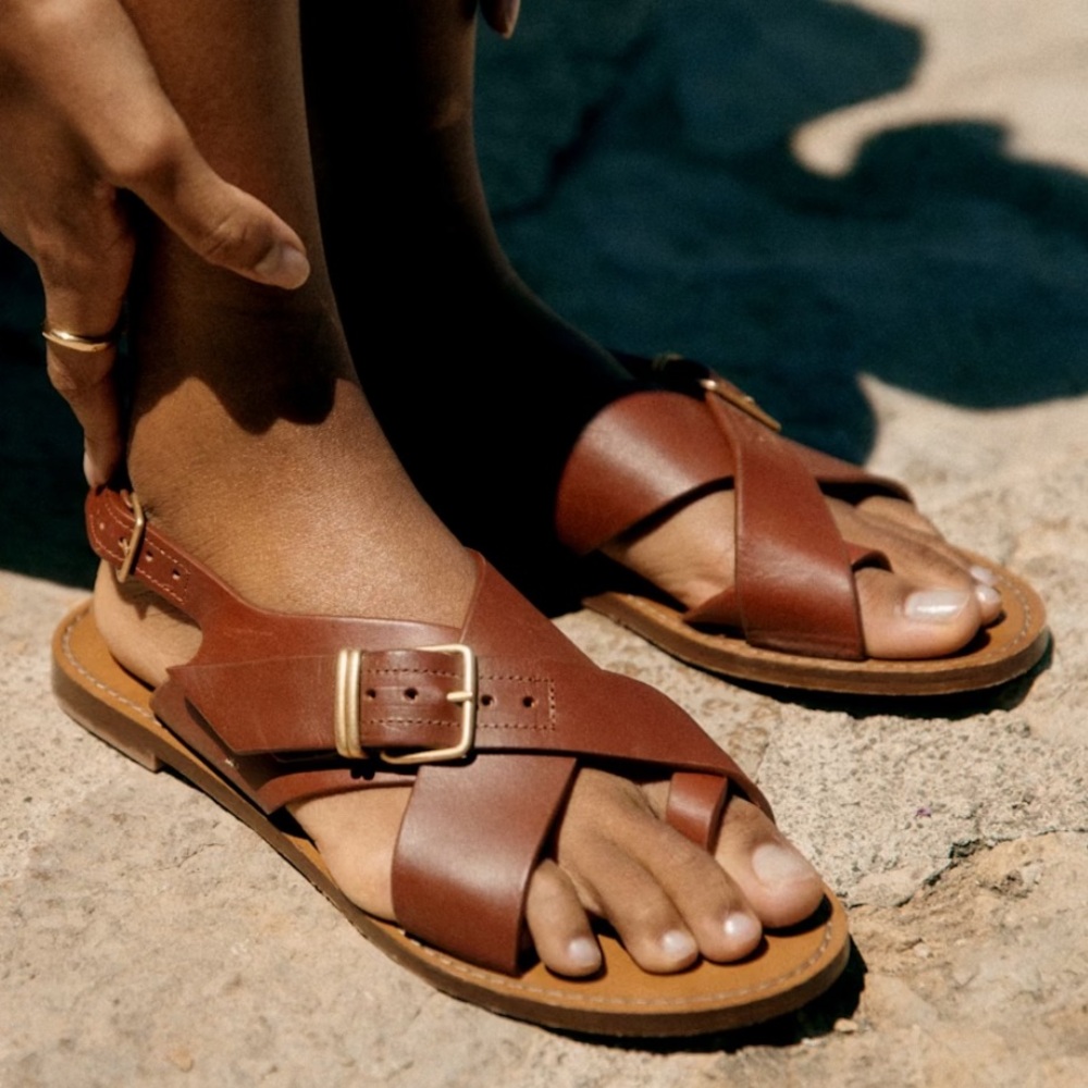 Sezane Judith Low Sandals Natural Heritage - Size 9 | Worn Once | Sold Out